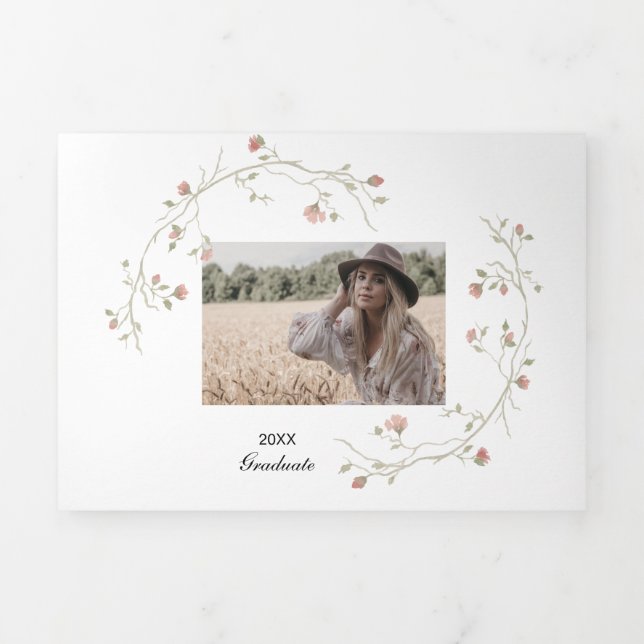 Multi Photo Boho Graduation Trifold Announcement (Cover)