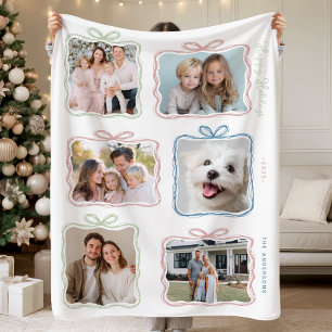 Multi Photo Christmas Gift Fleece Blanket