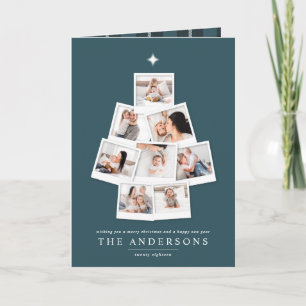 Multi photo Christmas tree Holiday card