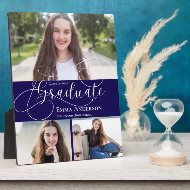 Multi Photo Class Of 2025 Graduation Custom Gift Plaque (Side)