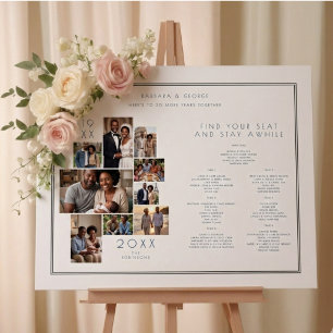 Multi Photo Collage Anniversary Seat Chart TMF26