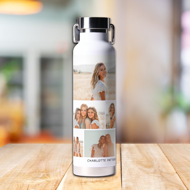 Multi Photo Collage Create Your Own Personalised Water Bottle (Creator Uploaded)