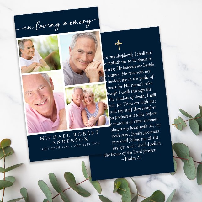 Multi Photo Collage Funeral Prayer Card (Creator Uploaded)