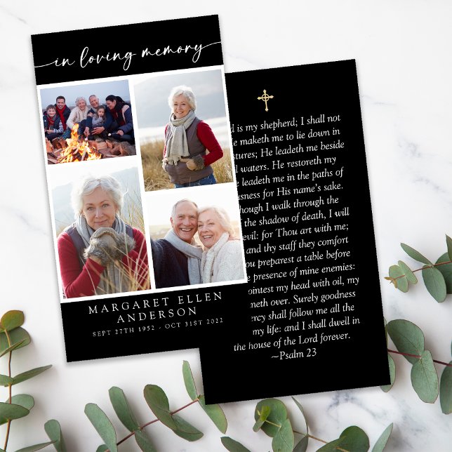 Multi Photo Collage Funeral Prayer Card (Creator Uploaded)