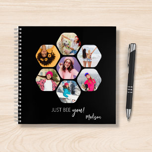Multi Photo Collage JUST BEE YOU Personalised Name Notebook