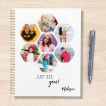 Multi Photo Collage JUST BEE YOU Personalised Name Planner<br><div class="desc">Multi Photo Collage JUST BEE YOU Personalised Name Planner features a photo collage of your favourite photos in a hexagon shape. Personalised with your name and the text "Just BEE you!" in modern white script. Perfect for birthday, Christmas, Mother's Day, Father's Day, Grandparents, brother, sister, best friend and more. PHOTO...</div>