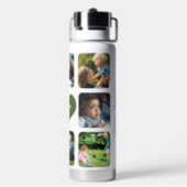 Multi photo collage love you dad personalised  water bottle (Back)