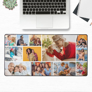 Multi Photo Collage Modern Personalised  Desk Mat