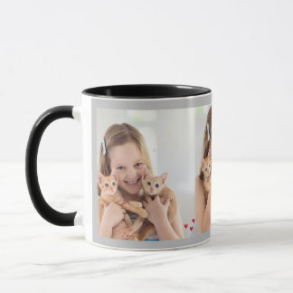 Multi Photo Collage Modern Personalised lovely cat Mug