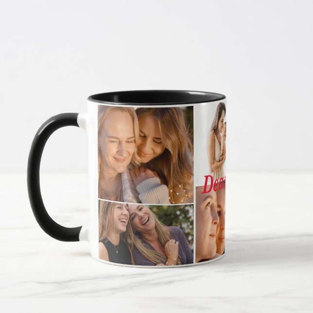 Multi Photo Collage Modern Personalised mother's  Mug (Left)