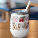 Multi Photo Collage Modern Personalised Name<br><div class="desc">Multi Photo Collage Modern Personalised Name Thermal Wine Tumbler features a photo collage of five of your favourite photos. Personalised with your name in modern black script. Perfect for birthday,  Christmas,  baby shower and more. Designed by ©Evco Studio www.zazzle.com/store/evcostudio</div>