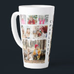 Multi Photo Collage Modern Personalised Name Latte Mug<br><div class="desc">Multi Photo Collage Modern Personalised Name Latte Mug features a photo collage of six of your favourite photos. Personalised with your name in modern black script. Perfect for birthday,  Christmas,  baby shower and more. PHOTO TIP: centre your photos before uploading to Zazzle. Designed by ©Evco Studio www.zazzle.com/store/evcostudio</div>