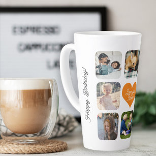 Multi photo collage personalised love you mum latte mug