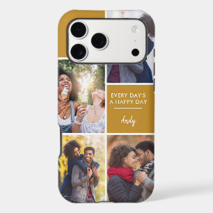 Multi Photo Collage Positive Quote Mustard Custom