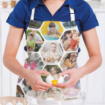 Multi Photo Collage Simple Modern Hexagon Pattern Apron<br><div class="desc">Multi Photo Collage Simple Modern Hexagon Honeycomb Pattern Personalised Kitchen Apronsfeatures a photo collage of your favourite photos in a hexagon shape. Perfect for gifts for birthday, Christmas, Mother's Day, Father's Day, Grandparents, brother, sister, best friend and more. PHOTO TIP: centre your photos before uploading to Zazzle. Designed by ©Evco...</div>