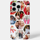 Multi Photo Collage Simple Modern Hexagon Pattern Case-Mate iPhone Case (Back)