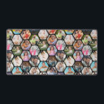 Multi Photo Collage Simple Modern Hexagon Pattern Desk Mat<br><div class="desc">Multi Photo Collage Simple Modern Hexagon Honeycomb Pattern Personalised Custom Suitcase Desk Mat Mousepad features a photo collage of your favourite photos in a hexagon shape. Perfect for gifts for birthday, Christmas, Mother's Day, Father's Day, Grandparents, brother, sister, best friends and more. PHOTO TIP: centre your photos before uploading to...</div>