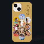 Multi Photo Collage Simple Modern Personalised Case-Mate iPhone 14 Case<br><div class="desc">Multi Photo Collage Simple Modern Personalised Name Hexagon Pattern Smartphone iPhone Case features a photo collage of your favourite photos in a hexagon shape. Personalised with your name. Perfect for birthday, Christmas, Mother's Day, Father's Day, Grandparents, brother, sister, best friend and more. PHOTO TIP: centre your photos before uploading to...</div>