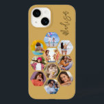 Multi Photo Collage Simple Modern Personalised Case-Mate iPhone 14 Case<br><div class="desc">Multi Photo Collage Simple Modern Personalised Name Hexagon Pattern Smartphone iPhone Case features a photo collage of your favourite photos in a hexagon shape. Personalised with your name. Perfect for birthday, Christmas, Mother's Day, Father's Day, Grandparents, brother, sister, best friend and more. PHOTO TIP: centre your photos before uploading to...</div>