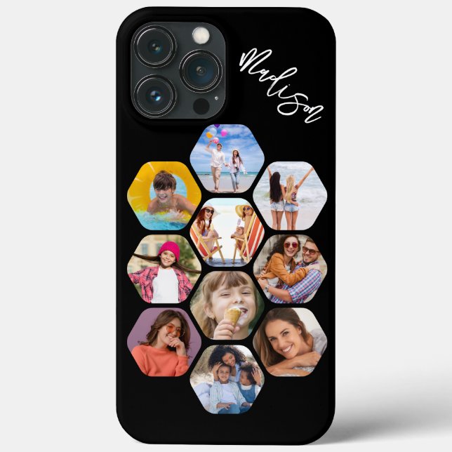 Multi Photo Collage Simple Modern Personalised Case-Mate iPhone Case (Back)