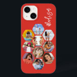 Multi Photo Collage Simple Modern Personalised Case-Mate iPhone 14 Case<br><div class="desc">Multi Photo Collage Simple Modern Personalised Name Hexagon Pattern Smartphone iPhone Case features a photo collage of your favourite photos in a hexagon shape. Personalised with your name. Perfect for birthday, Christmas, Mother's Day, Father's Day, Grandparents, brother, sister, best friend and more. PHOTO TIP: centre your photos before uploading to...</div>