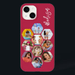 Multi Photo Collage Simple Modern Personalised Case-Mate iPhone 14 Case<br><div class="desc">Multi Photo Collage Simple Modern Personalised Name Hexagon Pattern Smartphone iPhone Case features a photo collage of your favourite photos in a hexagon shape. Personalised with your name. Perfect for birthday, Christmas, Mother's Day, Father's Day, Grandparents, brother, sister, best friend and more. PHOTO TIP: centre your photos before uploading to...</div>