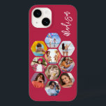Multi Photo Collage Simple Modern Personalised Case-Mate iPhone 14 Case<br><div class="desc">Multi Photo Collage Simple Modern Personalised Name Hexagon Pattern Smartphone iPhone Case features a photo collage of your favourite photos in a hexagon shape. Personalised with your name. Perfect for birthday, Christmas, Mother's Day, Father's Day, Grandparents, brother, sister, best friend and more. PHOTO TIP: centre your photos before uploading to...</div>