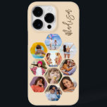 Multi Photo Collage Simple Modern Personalised Case-Mate iPhone 14 Pro Max Case<br><div class="desc">Multi Photo Collage Simple Modern Personalised Name Hexagon Pattern Smartphone iPhone Case features a photo collage of your favourite photos in a hexagon shape. Personalised with your name. Perfect for birthday, Christmas, Mother's Day, Father's Day, Grandparents, brother, sister, best friend and more. PHOTO TIP: centre your photos before uploading to...</div>