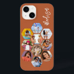 Multi Photo Collage Simple Modern Personalised Case-Mate iPhone 14 Case<br><div class="desc">Multi Photo Collage Simple Modern Personalised Name Hexagon Pattern Smartphone iPhone Case features a photo collage of your favourite photos in a hexagon shape. Personalised with your name. Perfect for birthday, Christmas, Mother's Day, Father's Day, Grandparents, brother, sister, best friend and more. PHOTO TIP: centre your photos before uploading to...</div>