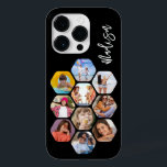 Multi Photo Collage Simple Modern Personalised Case-Mate iPhone 14 Pro Case<br><div class="desc">Multi Photo Collage Simple Modern Personalised Name Hexagon Pattern Smartphone iPhone Case features a photo collage of your favourite photos in a hexagon shape. Personalised with your name. Perfect for birthday, Christmas, Mother's Day, Father's Day, Grandparents, brother, sister, best friend and more. PHOTO TIP: centre your photos before uploading to...</div>