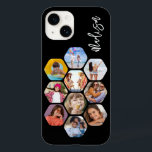 Multi Photo Collage Simple Modern Personalised Case-Mate iPhone 14 Case<br><div class="desc">Multi Photo Collage Simple Modern Personalised Name Hexagon Pattern Smartphone iPhone Case features a photo collage of your favourite photos in a hexagon shape. Personalised with your name. Perfect for birthday, Christmas, Mother's Day, Father's Day, Grandparents, brother, sister, best friend and more. PHOTO TIP: centre your photos before uploading to...</div>