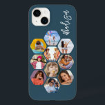 Multi Photo Collage Simple Modern Personalised Case-Mate iPhone 14 Plus Case<br><div class="desc">Multi Photo Collage Simple Modern Personalised Name Hexagon Pattern Smartphone iPhone Case features a photo collage of your favourite photos in a hexagon shape. Personalised with your name. Perfect for birthday, Christmas, Mother's Day, Father's Day, Grandparents, brother, sister, best friend and more. PHOTO TIP: centre your photos before uploading to...</div>