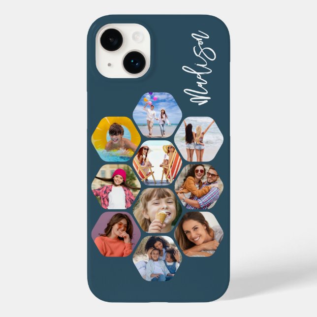 Multi Photo Collage Simple Modern Personalised Case-Mate iPhone Case (Back)