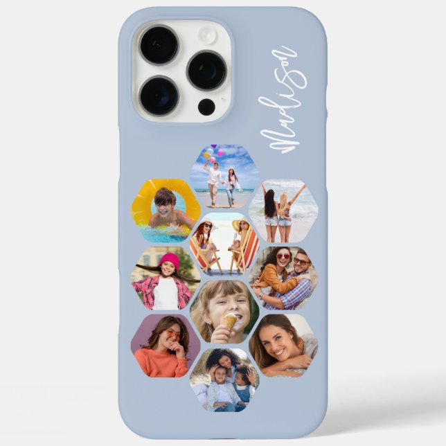 Multi Photo Collage Simple Modern Personalised Case-Mate iPhone Case (Back)