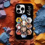 Multi Photo Collage Simple Modern Personalised Case-Mate iPhone 14 Pro Max Case<br><div class="desc">Multi Photo Collage Simple Modern Personalised Name Hexagon Pattern Smartphone iPhone Case features a photo collage of your favourite photos in a hexagon shape. Personalised with your name. Perfect for birthday, Christmas, Mother's Day, Father's Day, Grandparents, brother, sister, best friend and more. PHOTO TIP: centre your photos before uploading to...</div>