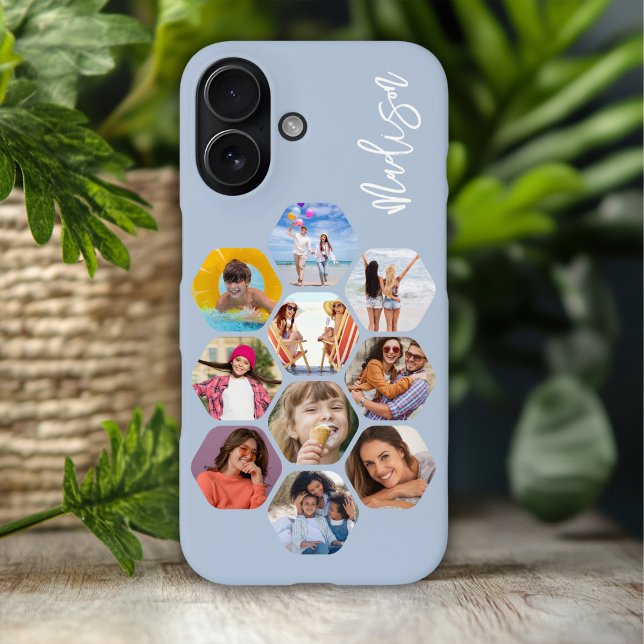 Multi Photo Collage Simple Modern Personalised Case-Mate iPhone Case (Creator Uploaded)