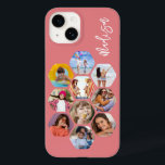Multi Photo Collage Simple Modern Personalised Case-Mate iPhone 14 Case<br><div class="desc">Multi Photo Collage Simple Modern Personalised Name Hexagon Pattern Smartphone iPhone Case features a photo collage of your favourite photos in a hexagon shape. Personalised with your name. Perfect for birthday, Christmas, Mother's Day, Father's Day, Grandparents, brother, sister, best friend and more. PHOTO TIP: centre your photos before uploading to...</div>