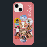 Multi Photo Collage Simple Modern Personalised Case-Mate iPhone 14 Case<br><div class="desc">Multi Photo Collage Simple Modern Personalised Name Hexagon Pattern Smartphone iPhone Case features a photo collage of your favourite photos in a hexagon shape. Personalised with your name. Perfect for birthday, Christmas, Mother's Day, Father's Day, Grandparents, brother, sister, best friend and more. PHOTO TIP: centre your photos before uploading to...</div>