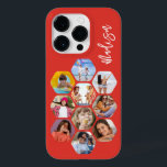 Multi Photo Collage Simple Modern Personalised Case-Mate iPhone 14 Pro Case<br><div class="desc">Multi Photo Collage Simple Modern Personalised Name Hexagon Pattern Smartphone iPhone Case features a photo collage of your favourite photos in a hexagon shape. Personalised with your name. Perfect for birthday, Christmas, Mother's Day, Father's Day, Grandparents, brother, sister, best friend and more. PHOTO TIP: centre your photos before uploading to...</div>