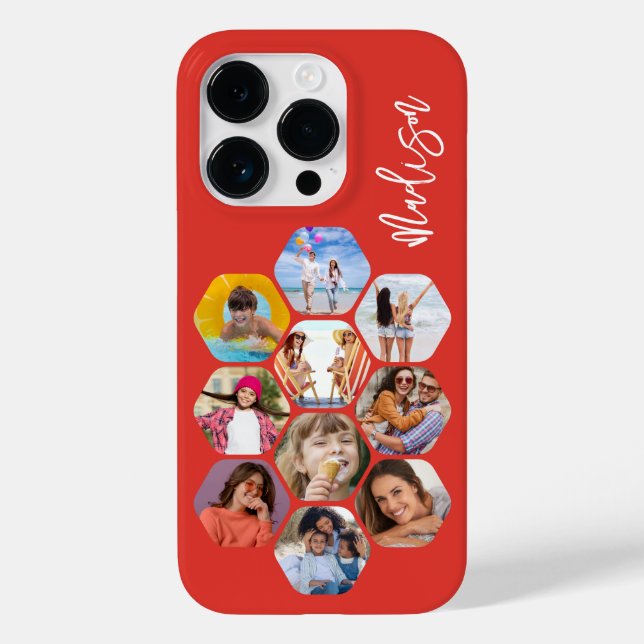 Multi Photo Collage Simple Modern Personalised Case-Mate iPhone Case (Back)
