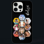Multi Photo Collage Simple Modern Personalised iPhone 16 Pro Max Case<br><div class="desc">Multi Photo Collage Simple Modern Personalised Name Hexagon Pattern Smartphone iPhone 16 Pro Max Case iPhone Cover features a photo collage of your favourite photos in a hexagon shape. Personalised with your name. Perfect for birthday, Christmas, Mother's Day, Father's Day, Grandparents, brother, sister, best friend and more. PHOTO TIP: centre...</div>
