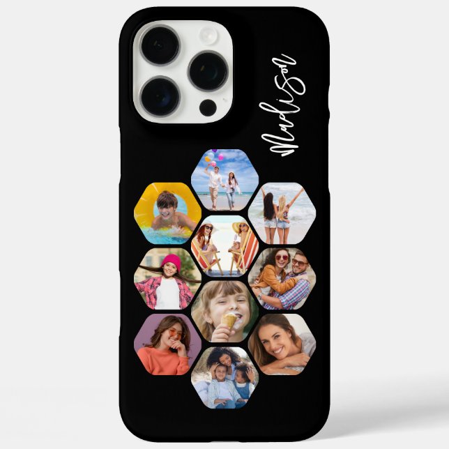 Multi Photo Collage Simple Modern Personalised Case-Mate iPhone Case (Back)