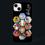 Multi Photo Collage Simple Modern Personalised Case-Mate iPhone 14 Plus Case<br><div class="desc">Multi Photo Collage Simple Modern Personalised Name Hexagon Pattern Smartphone iPhone Case features a photo collage of your favourite photos in a hexagon shape. Personalised with your name. Perfect for birthday, Christmas, Mother's Day, Father's Day, Grandparents, brother, sister, best friend and more. PHOTO TIP: centre your photos before uploading to...</div>