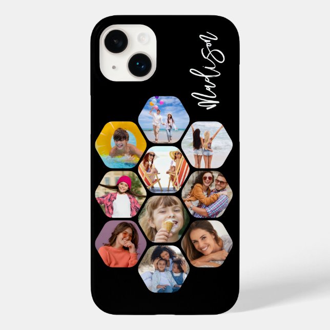 Multi Photo Collage Simple Modern Personalised Case-Mate iPhone Case (Back)