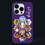 Multi Photo Collage Simple Modern Personalised Case-Mate iPhone 14 Pro Case<br><div class="desc">Multi Photo Collage Simple Modern Personalised Name Hexagon Pattern Smartphone iPhone Case features a photo collage of your favourite photos in a hexagon shape. Personalised with your name. Perfect for birthday, Christmas, Mother's Day, Father's Day, Grandparents, brother, sister, best friend and more. PHOTO TIP: centre your photos before uploading to...</div>