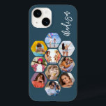 Multi Photo Collage Simple Modern Personalised Case-Mate iPhone 14 Case<br><div class="desc">Multi Photo Collage Simple Modern Personalised Name Hexagon Pattern Smartphone iPhone Case features a photo collage of your favourite photos in a hexagon shape. Personalised with your name. Perfect for birthday, Christmas, Mother's Day, Father's Day, Grandparents, brother, sister, best friend and more. PHOTO TIP: centre your photos before uploading to...</div>