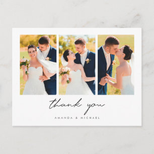 Multi Photo Collage Thank You Wedding Postcard