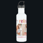 Multi photo colourful fun typography best friends 710 ml water bottle<br><div class="desc">Multi photo colourful fun typography girly best friends design. Part of a modern collection.</div>