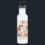 Multi photo colourful fun typography best friends 710 ml water bottle<br><div class="desc">Multi photo colourful fun typography girly best friends design. Part of a modern collection.</div>
