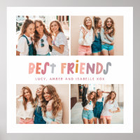 Multi photo colourful fun typography best friends